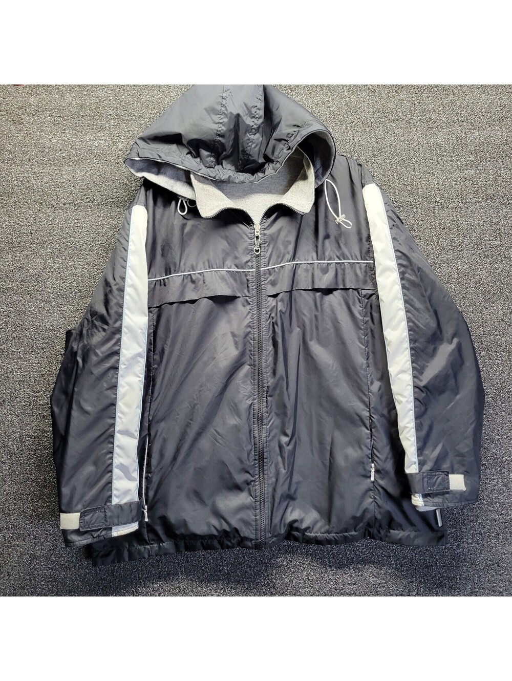 Women's Black Weather Tamer Jacket Sz 1X Full Zip Reversible - Stain inside